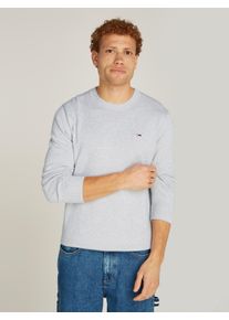 Tommy Jeans Herren Rundhalspullover "TJM SLIM ESSENTIAL LIGHT SWEATER", grau, casual, Gr. XXXL, Strick, Obermaterial: 100% Baumwolle, Pullover, mit