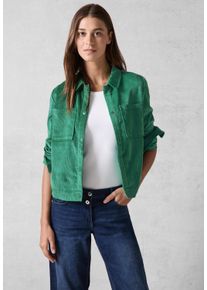 Cecil Damen Cordjacke, grün, casual, Gr. L, unifarben, Cord, 90% Polyester, 8% Polyamid, 2% Elasthan, Jacken, mit Brusttasche