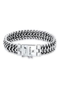 Kuzzoi Herren Armband "Herren Panzerarmband Gliederkette 925er Silber", 23cm, ohne Stein, Silber 925 (Sterlingsilber), silber, Silber 925