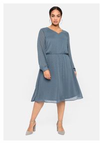 sheego Damen Abendkleid "Große Größen", blau, feminin, Gr. 52, unifarben, Obermaterial: 100% Polyester;Futter: 100% Polyester, Kleider, mit