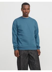 Jack & Jones JACK & JONES Herren Sweatshirt "JJEBRADLEY SWEAT CREW NOOS", blau, modisch, Gr. XXL, unifarben, angeraute Sweatware, Obermaterial: 61% Polyester, 39%