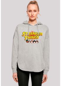 F4NT4STIC Damen Kapuzenpullover "Stranger Things Comic Heads Netflix TV Series", grau, casual, Gr. L, Obermaterial: 100% Baumwolle, Pullover, Premium