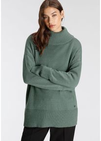 Tamaris Damen Rollkragenpullover, grün, casual, Gr. 32, Strick, Obermaterial: 50% Viskose, 26% Polyamid, 24% Polyester, Pullover, mit Rippdetails