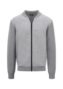 Fynch-Hatton Herren Strickjacke, grau, casual, Gr. XXL, unifarben, Strick, Obermaterial: 80% Baumwolle, 20% Wolle, Strickjacken, mit Reißverschluss