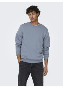 Only & Sons ONLY & SONS Herren Sweatshirt "ONSCERES CREW NECK NOOS", grau, modisch, Gr. XXL, unifarben, angeraute Sweatware, Obermaterial: 57% Baumwolle, 43%