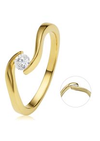 ONE ELEMENT Damen Diamantring "0,20 ct Diamant Brillant Spannfassung Ring aus 585 Gelbgold", 52, Gelbgold 585-Diamanten, gold, Gelbgold 585,