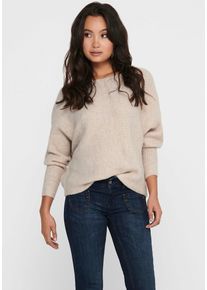 Only Damen Strickpullover "ONLDANIELLA L/S PULLOVER KNT NOOS", beige, modisch, Gr. S, meliert, Strick, Obermaterial: 77% Polyacryl, 19% Polyester, 4%