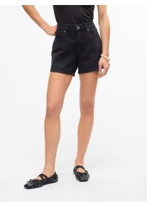 Véro Moda VERO MODA Damen Jeansshorts "VMTESS MR SHORT DNM SHORTS MIX GA NOOS", schwarz, modisch, Gr. XS, unifarben, Web, Obermaterial: 99% Baumwolle, 1%