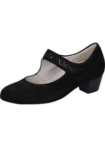 Waldläufer WALDLÄUFER Damen Spangenpumps "HILARIA", Gr. 7,5, schwarz, Nubukleder, unifarben, elegant, Schuhe, Abendschuh, Festtagsschuh, Bequemschuh in