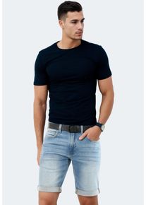 INDICODE Herren Shorts "Inkadeu", blau, Gr. S, Material: 98% Baumwolle, 2% Elasthan, Hosen, mit 5-Pocket Design