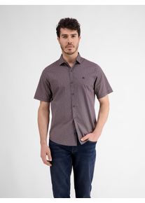 Lerros Herren Kurzarmhemd "Lerros Halbarmhemd mit Geometrischem-Print", blau, Gr. M, 100% Baumwolle, Hemden