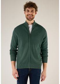 Street One MEN Herren Strickjacke, grün, casual, Gr. M, unifarben, Web, 100% Baumwolle, Strickjacken, Feinstrick