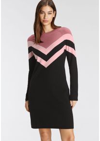 Tamaris Damen Strickkleid, rosa, casual, Gr. 42, gestreift, Strick, Obermaterial: 50% Viskose, 28% Polyester, 22% Polyamid, Kleider, legerer Look,