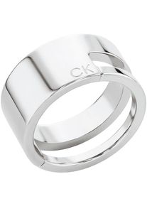Calvin Klein Damen Fingerring "GEOMETRIC ESSENTIALS, 35000679B,C,D, 35000680B,C,D,E", 54, Edelstahl, 10mm, silber, Edelstahl, Fingerringe
