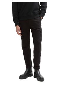 Herren Cargohose, schwarz, modisch, Gr. S, Tom Tailor Denim, unifarben, Obermaterial: 98% Baumwolle, 2% Elasthan, Hosen, mit Taschen