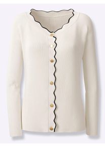Heine Damen Cardigan, beige, Gr. 42, unifarben, 70% Viskose, 30% Polyamid, Strickjacken