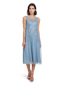 Vera Mont Damen Abendkleid "Vera Mont Abendkleid mit Stickerei", blau, festlich, Gr. 48, Netz, Obermaterial: 100% Polyester. Futter: 100% Polyester.,