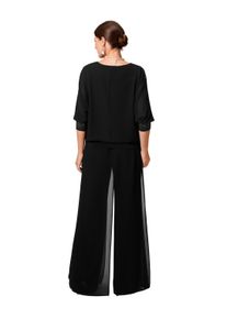 Damen Shirtbluse "HERMANN LANGE Collection Blusenshirt Flora", schwarz, Gr. 52, HERMANN LANGE Collection, 100% Polyester, Blusen