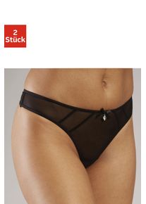 Lascana Damen String-Ouvert, Gr. 36, schwarz, Netz, Obermaterial: 90% Polyamid, 10% Elasthan, Unterhosen, aus leicht transparentem Netzmaterial
