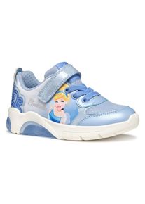 Geox Kinder Sneaker "J FADINLIGHT GIRL Blinkschuh", Gr. 26, blau, Textil, Synthetik, modisch, Schuhe, Disney Sneaker, Klettschuh mit Glitzer und