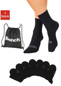 Bench. Damen Socken, Gr. 39, schwarz, Polyamid, Baumwolle, Elasthan, unifarben, Socken, mit Turnbeutel
