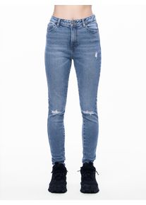 Pieces Damen Skinny-fit-Jeans "PCDANA HW DEST SKINNY JNS MB402 NOOS BC", blau, modisch, Gr. M, unifarben, Denim/Jeans, Obermaterial: 75% Baumwolle,