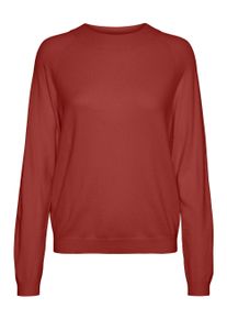 Véro Moda VERO MODA Damen Rundhalspullover "VMHAPPINESS LS RAGLAN PULLOVE GA BOO REP", rot, modisch, Gr. XS, unifarben, Strick, Obermaterial: 50% Viskose, 27%