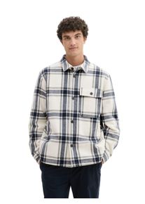 Herren Hemdjacke, beige, casual, Gr. L, Tom Tailor Denim, kariert, Web, Obermaterial: 74% Polyester, 26% Polyacryl. Futter: 100% Polyester, Jacken,