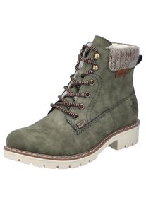 Rieker Damen Winterstiefelette, Gr. 38, grün, Lederimitat, Textil, casual, Schuhe, Schnürstiefelette, TEX-Membran, 150 Jahre Rieker Jubiläumsartikel