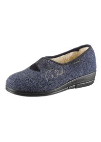 Fischer Damen Hausschuh, Gr. 36, blau, Textil, Schuhe