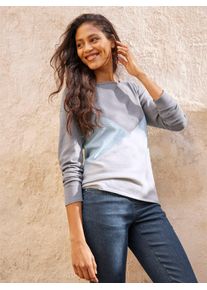 Heine Damen Strickpullover "Pullover", blau, Gr. 40, gemustert, mehrfarbig, 50% Viskose, 28% Polyester, 22% Polyamid, Pullover