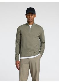 Selected Homme Herren Troyer "SLHBERG HALF ZIP CARDIGAN NOOS", grün, modisch, Gr. S, meliert, Strick, Obermaterial: 100% Baumwolle, Pullover