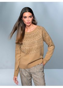 Heine Damen Rundhalspullover "Pullover", braun, Gr. 38, unifarben, 70% Polyacryl, 30% Schurwolle, Pullover