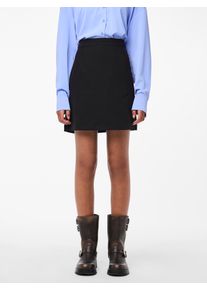 Pieces Damen Minirock "PCBOZZY HW SLIT SKIRT NOOS BC", schwarz, modisch, Gr. XS, unifarben, Web, Obermaterial: 88% Polyester, 12% Elasthan, Röcke