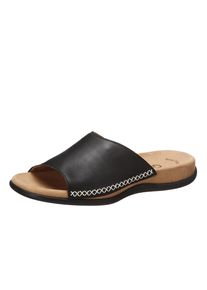 Gabor Damen Pantolette, Gr. 40, schwarz, Leder, klassisch, Schuhe, Sommerschuh, Schlappen mit Best Fitting