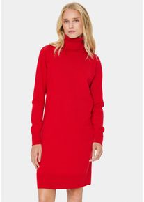Saint Tropez Damen Strickkleid "U6801, MilaSZ Rollneck Dress", rot, casual, Gr. S, unifarben, Strick, Obermaterial: 80% Viskose, 20% Polyacryl,