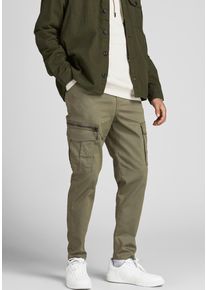 Jack & Jones JACK & JONES Herren Cargohose "STACE DEX", grün, modisch, Gr. 27, Obermaterial: 65% Baumwolle, 32% Polyester, 3% Elasthan, Hosen