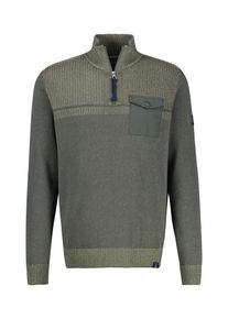 Lerros Herren Troyer "Lerros Stricktroyer mit unterschiedlichen Strickstrukturen", grün, Gr. S, 100% Baumwolle, Pullover