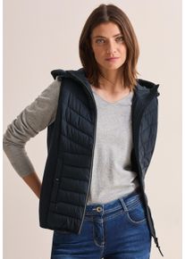 Cecil Damen Steppweste, blau, casual, Gr. XXL, unifarben, Stoff, Obermaterial: 100% Polyester; Kapuze und Seiten: 67% Polyester, 27% Viskose, 6%