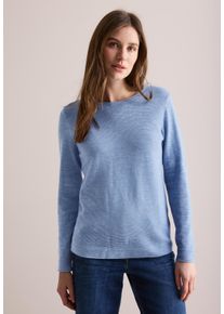 Cecil Damen Strickpulloverheather sky blau, casual, Gr. XXL, unifarben, Web, 60% Baumwolle, 40% Polyester, Pullover, im soften Baumwoll-Mix