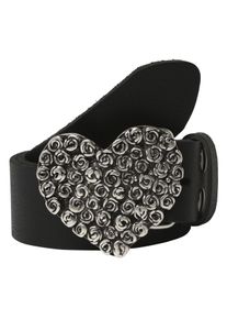 Damen Ledergürtel, schwarz, casual,modisch, Gr. 90, RETTUNGSRING BY SHOWROOM 019, unifarben, Leder, Gürtel, mit austauschbarer Schließe »Rosenherz