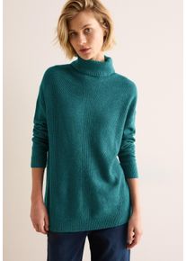 Cecil Damen Rollkragenpullover, grün, casual, Gr. XL, unifarben, Web, 37% Baumwolle, 34% Polyacryl, 26% Polyester, 3% Elasthan, Pullover, aus softem