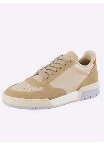 Heine Damen Sneaker, Gr. 39, beige, Veloursleder, Glattleder, sportlich, Schuhe