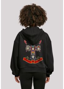 F4NT4STIC Damen Kapuzenpullover "Guns 'n' Roses Appetite For Destruction", schwarz, casual, Gr. XS, Obermaterial: 100% Baumwolle, Pullover, Print