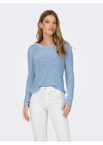 Only Damen Strickpullover "ONLGEENA XO L/S PULLOVER KNT NOOS", blau, modisch, Gr. XS, unifarben, Strick, Obermaterial: 65% Polyacryl, 35% Polyamid,