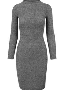 Urban Classics Damen Shirtkleid "Urban Classics Damen Ladies Rib Dress", grau, klassisch, Gr. S, unifarben, 77% Viskose, 19% Polyester, 4% Elasthan,