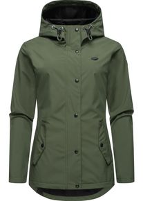 Ragwear Damen Softshelljacke "Margge Shell", grün, sportlich, Gr. XL, Obermaterial: 100% Polyester; Innenfutter: 100% Polyester, Jacken, wasserdichte