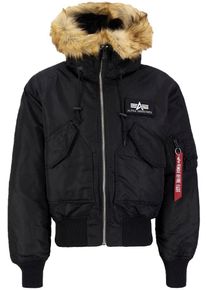 Herren Bomberjacke "45P Hooded Custom", schwarz, modisch, Gr. XXL, Alpha Industries, unifarben, Web, Obermaterial: 100% Nylon, Jacken
