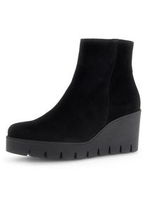 Gabor Damen Stiefelette, Gr. 43, schwarz, Veloursleder, unifarben, klassisch, Schuhe, Keilabsatz, Ankleboots, Komfortschuh mit Best