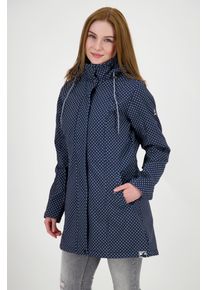 DEPROC Active Damen Softshellmantel "TWIN PEAK DOTS WOMEN", blau, casual, Gr. 48, 96% Polyester; 4% Elasthan, Mäntel, auch in Großen Größen erhältlich